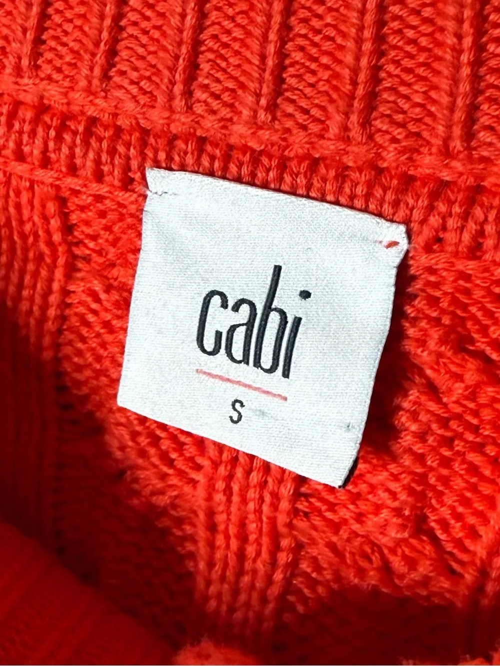 Cabi 5449 Orange Button Up Cable Cardigan Size Small